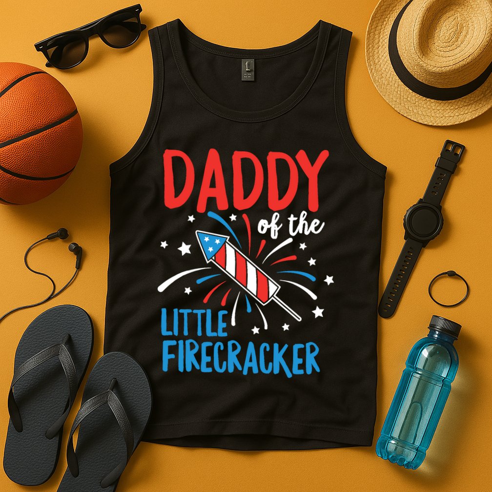 Daddy Of The Little Firecracker Pregnancy Announcement Tank Top
