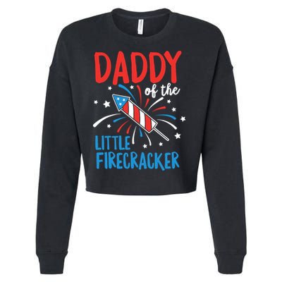Daddy Of The Little Firecracker Pregnancy Announcement Cropped Pullover Crew