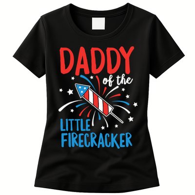 Daddy Of The Little Firecracker Pregnancy Announcement Womens T-Shirt
