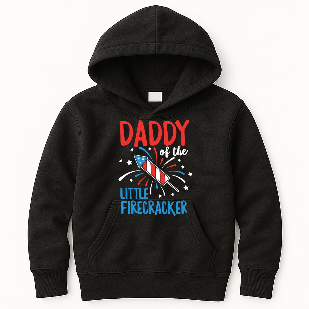 Daddy Of The Little Firecracker Pregnancy Announcement Kids Hoodie