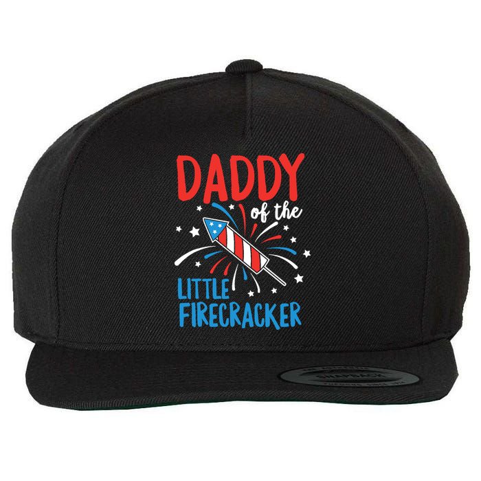 Daddy Of The Little Firecracker Pregnancy Announcement Wool Snapback Cap