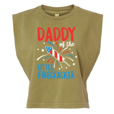 Daddy Of The Little Firecracker Pregnancy Announcement Garment-Dyed Women's Muscle Tee