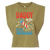 Daddy Of The Little Firecracker Pregnancy Announcement Garment-Dyed Women's Muscle Tee