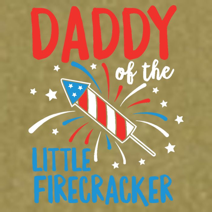 Daddy Of The Little Firecracker Pregnancy Announcement Garment-Dyed Women's Muscle Tee