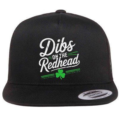 Dibs On The Redhead Shamrock Flat Bill Trucker Hat