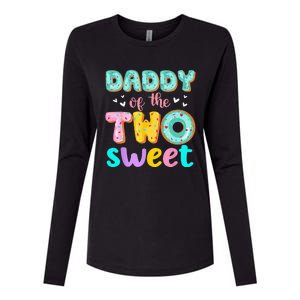 Daddy Of The Two Sweet Donut Birthday Family Theme Womens Cotton Relaxed Long Sleeve T-Shirt