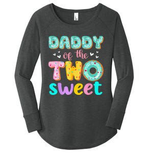 Daddy Of The Two Sweet Donut Birthday Family Theme Women's Perfect Tri Tunic Long Sleeve Shirt