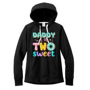 Daddy Of The Two Sweet Donut Birthday Family Theme Women's Fleece Hoodie