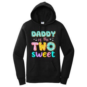 Daddy Of The Two Sweet Donut Birthday Family Theme Women's Pullover Hoodie