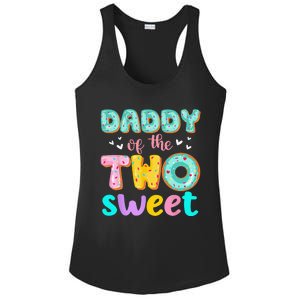 Daddy Of The Two Sweet Donut Birthday Family Theme Ladies PosiCharge Competitor Racerback Tank