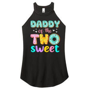 Daddy Of The Two Sweet Donut Birthday Family Theme Women's Perfect Tri Rocker Tank