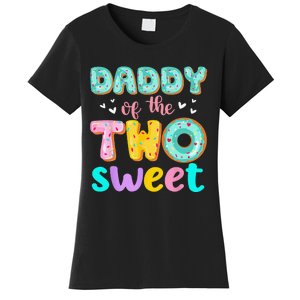 Daddy Of The Two Sweet Donut Birthday Family Theme Women's T-Shirt