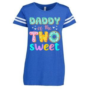 Daddy Of The Two Sweet Donut Birthday Family Theme Enza Ladies Jersey Football T-Shirt