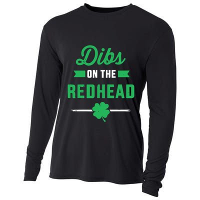 Dibs On The Redhead For St Patricks Day Party Cooling Performance Long Sleeve Crew
