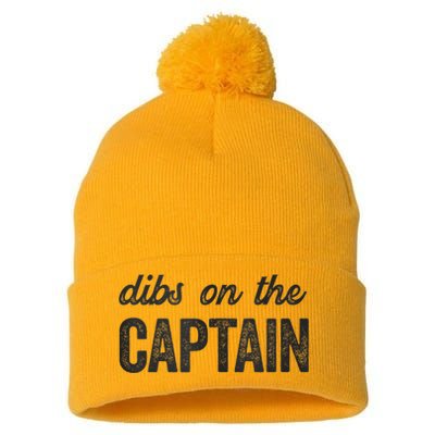 Dibs On The Captain Funny Captain Wife Pom Pom 12in Knit Beanie