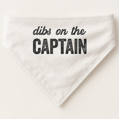 Dibs On The Captain Funny Captain Wife USA-Made Doggie Bandana