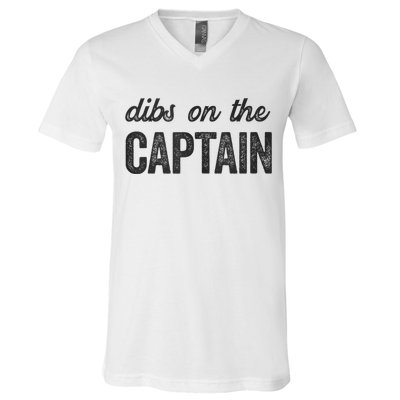 Dibs On The Captain Funny Captain Wife V-Neck T-Shirt