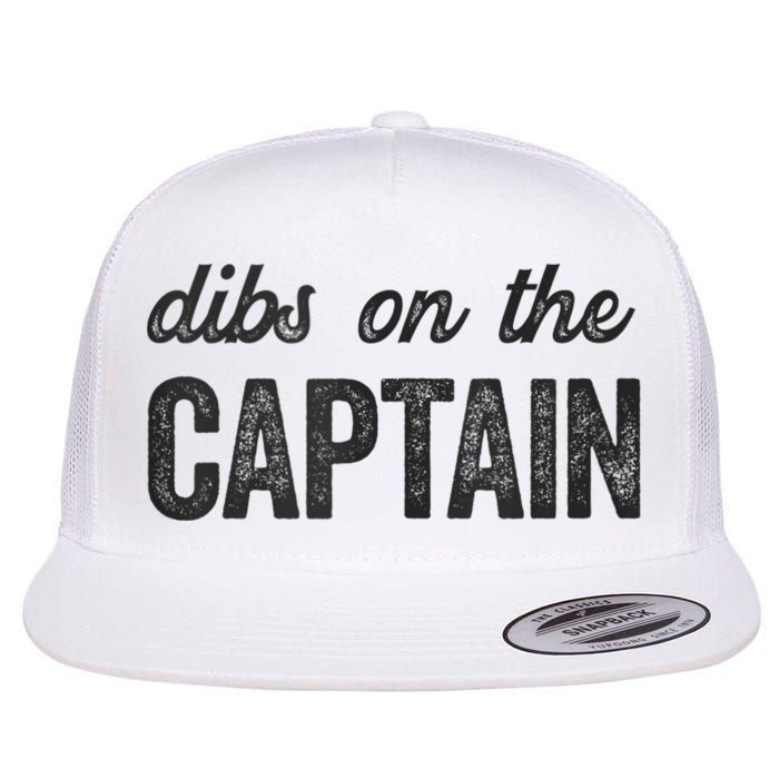 Dibs On The Captain Funny Captain Wife Flat Bill Trucker Hat