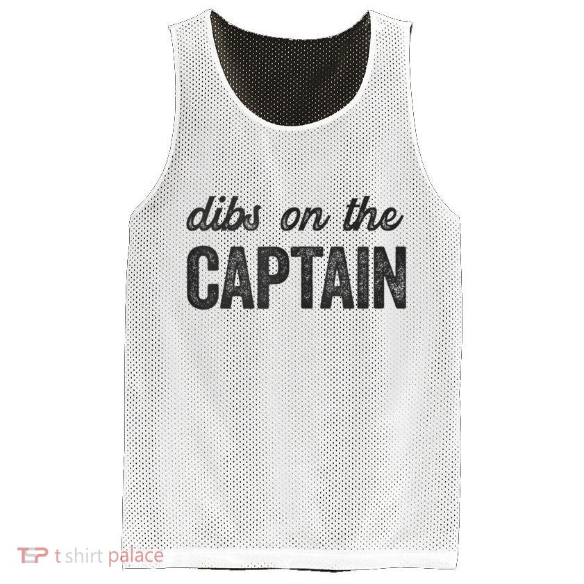 Dibs On The Captain Funny Captain Wife Mesh Reversible Basketball Jersey Tank
