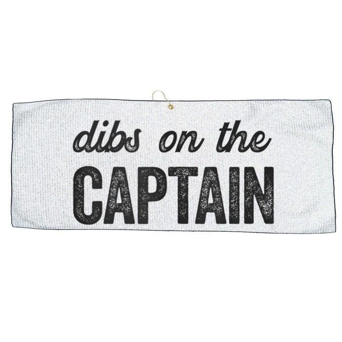 Dibs On The Captain Funny Captain Wife Large Microfiber Waffle Golf Towel