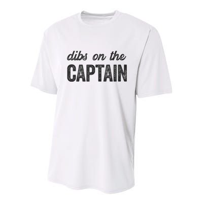 Dibs On The Captain Funny Captain Wife Youth Performance Sprint T-Shirt