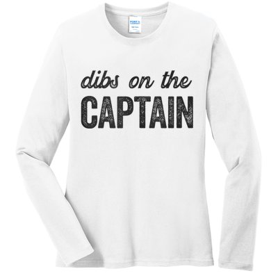 Dibs On The Captain Funny Captain Wife Ladies Long Sleeve Shirt