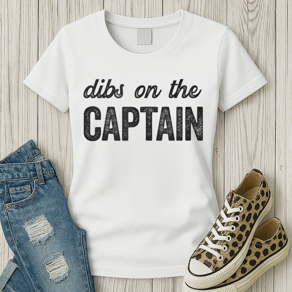Dibs On The Captain Funny Captain Wife Womens T-Shirt