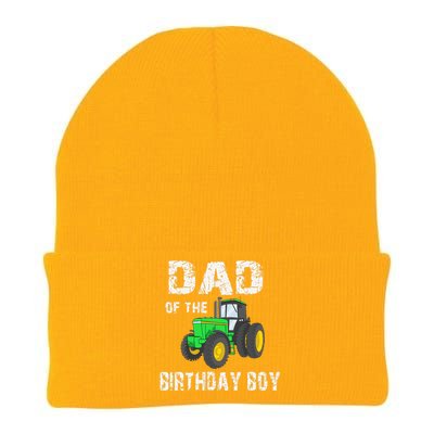 Dad Of The Birthday Vintage Farm Tractor Party Family Knit Cap Winter Beanie