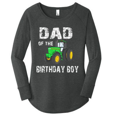 Dad Of The Birthday Vintage Farm Tractor Party Family Women's Perfect Tri Tunic Long Sleeve Shirt