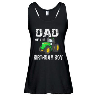 Dad Of The Birthday Vintage Farm Tractor Party Family Ladies Essential Flowy Tank