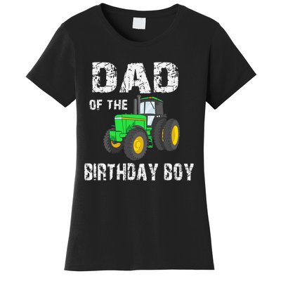 Dad Of The Birthday Vintage Farm Tractor Party Family Women's T-Shirt