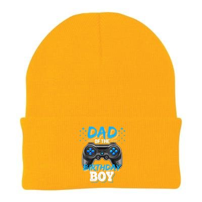 Dad Of The Birthday Boy Matching Video Gamer Birthday Party Knit Cap Winter Beanie