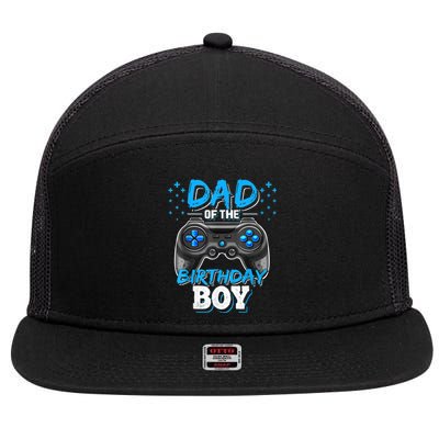 Dad Of The Birthday Boy Matching Video Gamer Birthday Party 7 Panel Mesh Trucker Snapback Hat