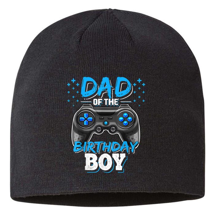 Dad Of The Birthday Boy Matching Video Gamer Birthday Party Sustainable Beanie