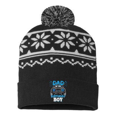 Dad Of The Birthday Boy Matching Video Gamer Birthday Party USA-Made Snowflake Beanie