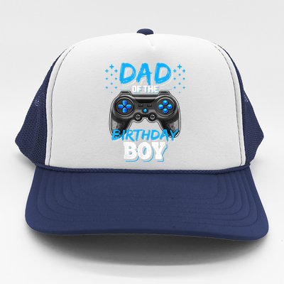 Dad Of The Birthday Boy Matching Video Gamer Birthday Party Trucker Hat