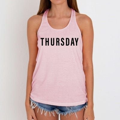 Days Of The Week Gift Thursday Minimalists Gift Women's Knotted Racerback Tank