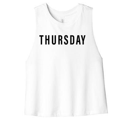 Days Of The Week Gift Thursday Minimalists Gift Women's Racerback Cropped Tank