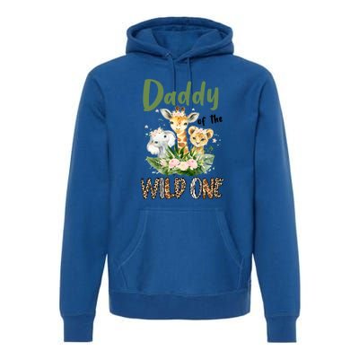 Dad Of The Wild One Zoo Theme Birthday Safari Jungle Animal Premium Hoodie