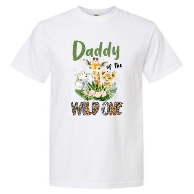 Dad Of The Wild One Zoo Theme Birthday Safari Jungle Animal Garment-Dyed Heavyweight T-Shirt