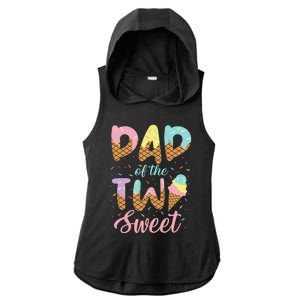 Dad of the Two Sweet Birthday Ice Cream Lovers 2nd Ladies PosiCharge Tri-Blend Wicking Draft Hoodie Tank