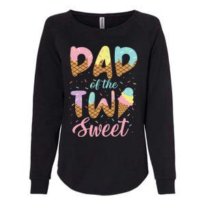 Dad of the Two Sweet Birthday Ice Cream Lovers 2nd Womens California Wash Sweatshirt