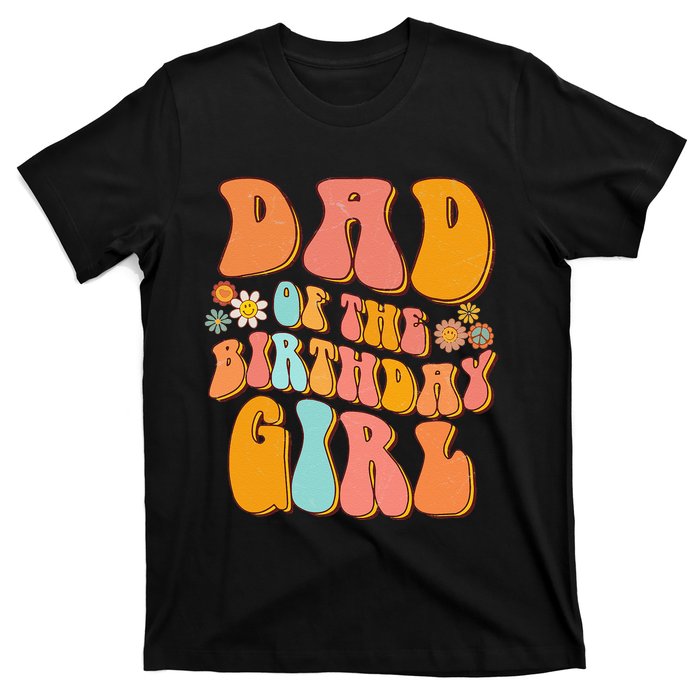 Dad Of The Birthday Vintage Groovy Papa Daddy 1st T-Shirt