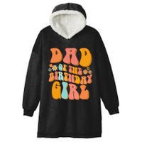 Dad Of The Birthday Vintage Groovy Papa Daddy 1st Hooded Wearable Blanket