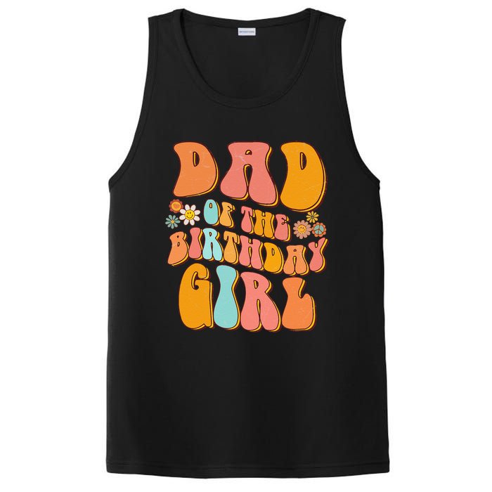 Dad Of The Birthday Vintage Groovy Papa Daddy 1st PosiCharge Competitor Tank