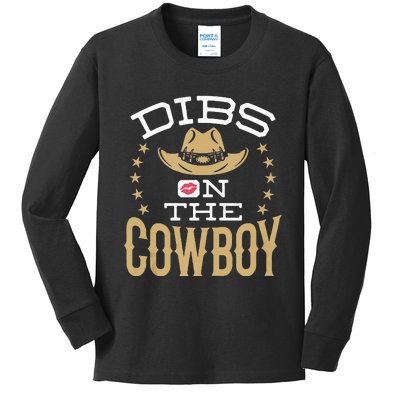 Dibs On The Cowboy Women Wife Girlfriend Fiance Kids Long Sleeve Shirt