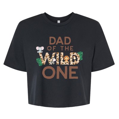 Dad Of The Wild One Animal Safari 1st Birthday Theme Family Bella+Canvas Jersey Crop Tee