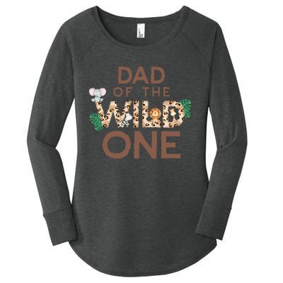 Dad Of The Wild One Animal Safari 1st Birthday Theme Family Women's Perfect Tri Tunic Long Sleeve Shirt