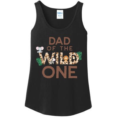 Dad Of The Wild One Animal Safari 1st Birthday Theme Family Ladies Essential Tank