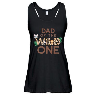 Dad Of The Wild One Animal Safari 1st Birthday Theme Family Ladies Essential Flowy Tank